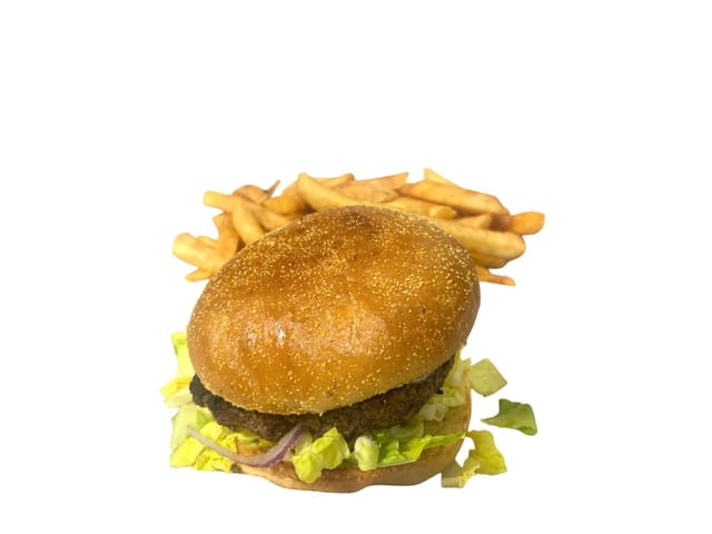 GOD FATHER BURGER W/FRIES.